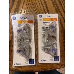 6 Pack GE Basic LED GU10 Indoor Flood Light Bulbs 50W Replacement Warm White 6W